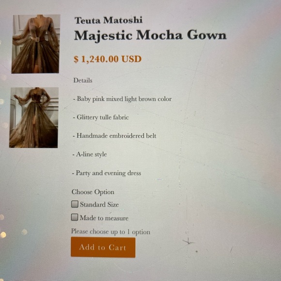 TEUTA MATOSHI!! WHIMSICAL HIGH END GOWN - Picture 3 of 11